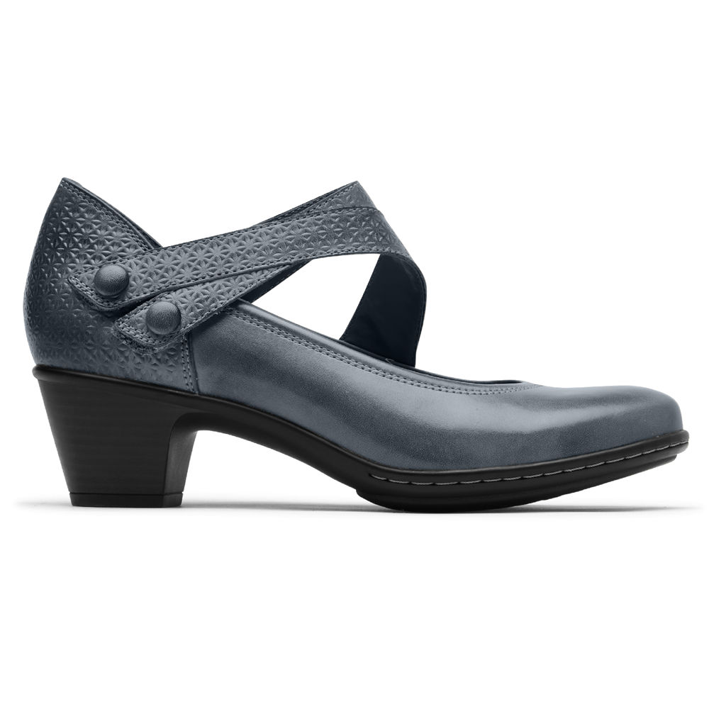 Rockport Womens Wedges Navy - Cobb Hill Kailyn Asymmetrical Mary Jane - UK 453-YBXRWU